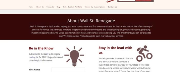 Wallstreet Rengade Website Redesign