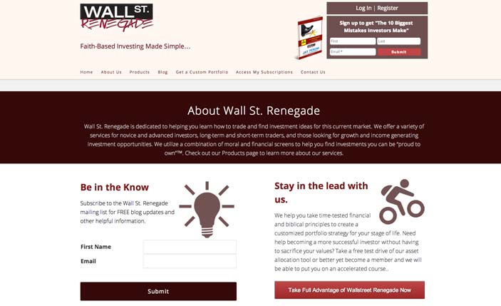 image of WallStRenegade.com website